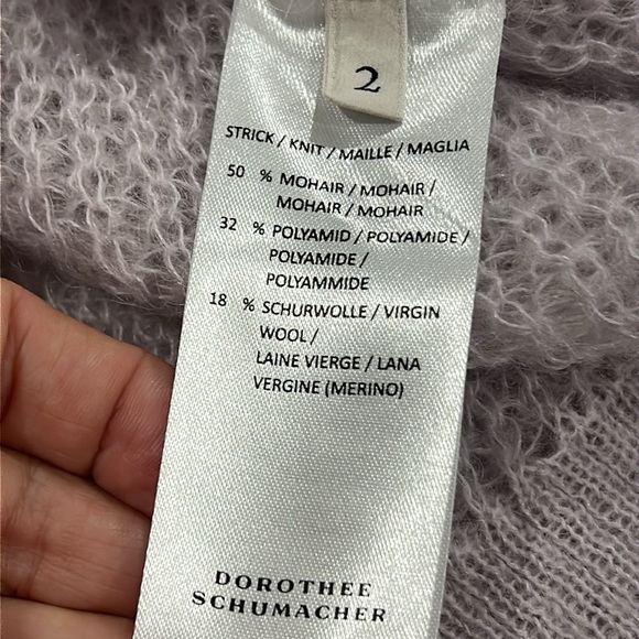DOROTHEE SCHUMACHER Mohair Wool Blend Loose Knit Crew Neck Sweater in Lavender - Picture 8 of 9